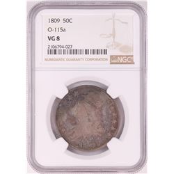 1809 Capped Bust Half Dollar Coin NGC VG8 O-115a