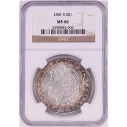 1881-S $1 Morgan Silver Dollar Coin NGC MS66