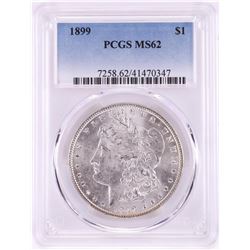 1899 $1 Morgan Silver Dollar Coin PCGS MS62