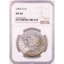 1884-O $1 Morgan Silver Dollar Coin NGC MS60 Great Toning