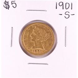 1901-S $5 Liberty Head Half Eagle Gold Coin