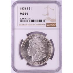 1878-S $1 Morgan Silver Dollar Coin NGC MS64