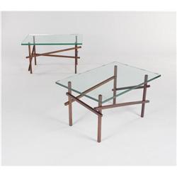 Robert Wilhite - Pair of matching diagonal side tables