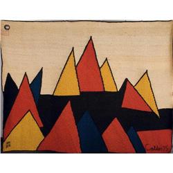 Alexander Calder - "Pyramid" handwoven maguey jute fiber tapestry
