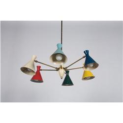 Italian - Italian hanging lamp with multi-colored shades