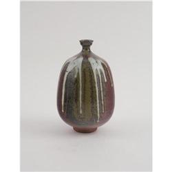 Antonio Prieto - Stoneware vase with brown and mustard glazes