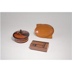 Joseph Wooddell - Wood box with two European wood objects (3)