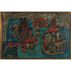 Agustin Ubeda - Untitled (Abstract with bird)