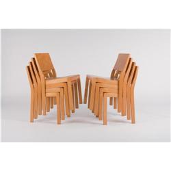 Alvar Aalto - Dining table and 8 chairs