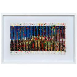 E.M. Zax- One-of-a-kind 3D polymorph mixed media on paper "Hollywood"