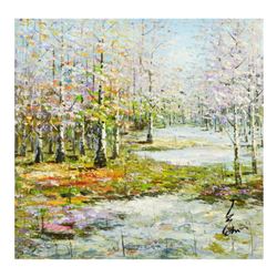 Inam, Original Oil Painting on Canvas (38" x 38"), Hand Signed with Letter of Authenticity.