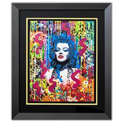 Nastya Rovenskaya- Original Mixed Media on Paper "Blonde Bombshell"