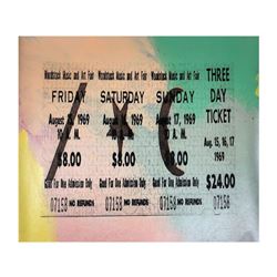 Steve Kaufman (1960-2010), "1969 Woodstock Ticket" Hand Signed and Numbered Limited Edition Hand Pul