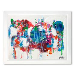 Jenik Cook, Framed Original Acrylic Painting, Hand Signed, Letter of Authenticity.