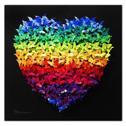 Patricia Govezensky- Original 3D Metal Art on Wood "Heart"