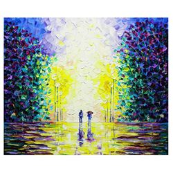 Svyatoslav Shyrochuk- Original Oil on Canvas "Walking in the Rain"