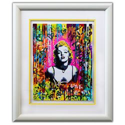 Nastya Rovenskaya- Original Mixed Media on Paper "Pink Marilyn"