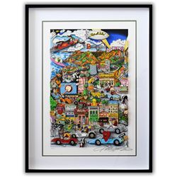 Charles Fazzino- 3D Construction Silkscreen Serigraph "Looneywood"