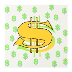 Steve Kaufman (1960-2010), "Dollar Sign" Limited Edition Hand Pulled Silkscreen on Canvas, Numbered 