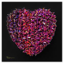 Patricia Govezensky- Original 3D Metal Art on Wood "Heart"