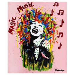 Nastya Rovenskaya- Mixed Media "Marilyn Monroe is Happy"