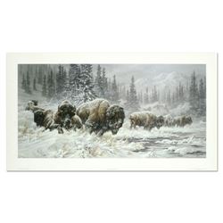 Larry Fanning, "Front Range Storm - Colorado Buffalo" Hand Signed and Numbered Limited Edition Litho
