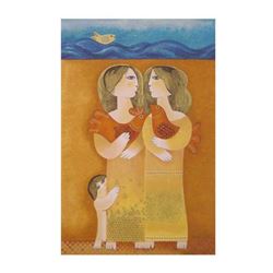 Samy Briss, "Papotages" Hand Signed Limited Edition Serigraph with Letter of Aut