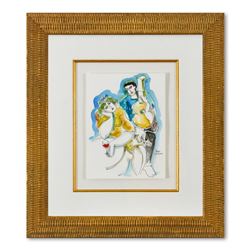 Yuroz, Framed Original Mixed Media Watercolor Painting, Hand Signed with Letter