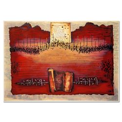 Moshe Castel, "Land of Canaan" Limited Edition Gold Embossed Serigraph with Lett