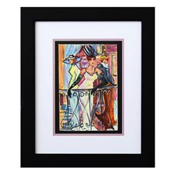 Patricia Govezensky, "Balcony View" Framed Original Watercolor with Letter of Au