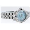 Image 7 : Rolex Ladies Stainless Steel Sky Blue Diamond & Sapphire Datejust Wristwatch