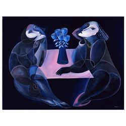 Yuroz, "Table Of Negotiation" Hand Signed Limited Edition Serigraph on Canvas wi