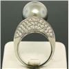 Image 6 : 14k White Gold Large 14.5mm Tahitian Pearl Solitaire Ring w/ 2.00 ctw Pave Diamo