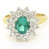 Image 3 : 18k Yellow Gold 1.83 ctw Oval Colombian Emerald Solitaire Dual Diamond Halo Ring