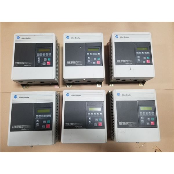 (6) ALLEN BRADLEY 1336S-BRF10-AA-EN4-HA2-L5 (1336 PLUS) SENSORLESS VECTOR DRIVE