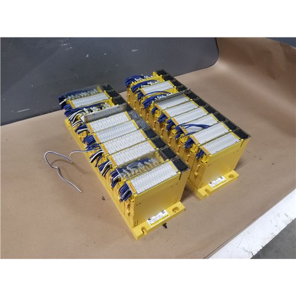 (2) FANUC A03B-0819-C001 (ABU10A) "10 SLOT" I/O MODULE BASE W/ MODULES *SEE PICS FOR DETAILS*