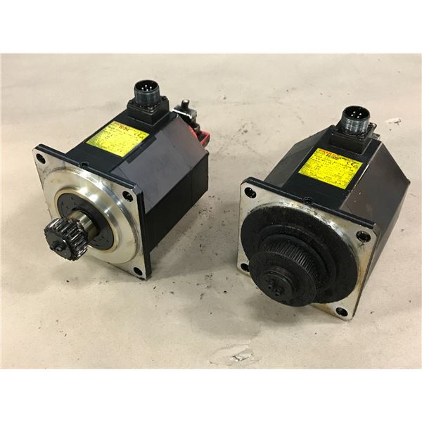 (2) FANUC A06B-0034-B075#0008 AC SERVO MOTOR