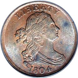 1804 1/2 C Plain 4, No Stems MS63 Brown PCGS. C-13, B-