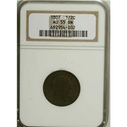 1807 1/2 C AU55 NGC. C-1, B-1, R.1. Manley Die State 3