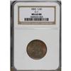 Image 1 : 1833 1/2 C MS64 Red and Brown NGC. C-1, B-1, R.1. The