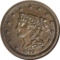 1849 1/2 C Small Date PR45 NGC. Large Berries. Breen-1