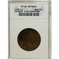 1796 1C Draped Bust, Reverse of 1796--Corroded--ANACS.