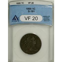 1800/1798 1C VF20 ANACS. S-191, B-2, R.3. This is a we