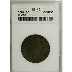 1802 1C XF40 ANACS. S-232, B-12, R.1. Breen Die State