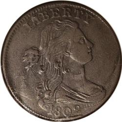 1802 1C AU55 NGC. Ex: Rasmussen. S-226, B-2, R.3. Bree