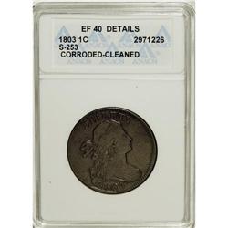 1803 1C Small Date, Small Fraction--Corroded, Cleaned-