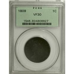 1809 1C VF30 PCGS. S-280, B-1, R.2. Breen Die State VI