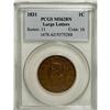 Image 1 : 1831 1C Large Letters MS62 Brown PCGS. N-8, R.3. Noyes