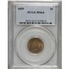 Image 1 : 1859 1C MS64 PCGS. Copper-orange surfaces display hint