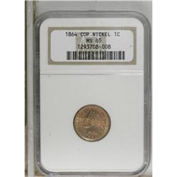 1864 1C Copper-Nickel MS65 NGC. Bright golden-tan surf